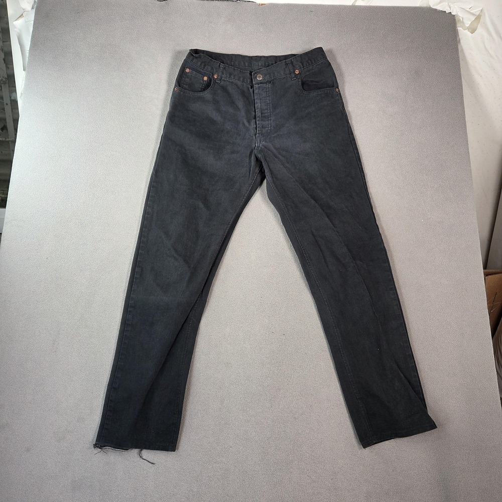 VTG Levis 501‎ Jeans Mens Black Button Fly Made USA Denim 90s Fits 29x30